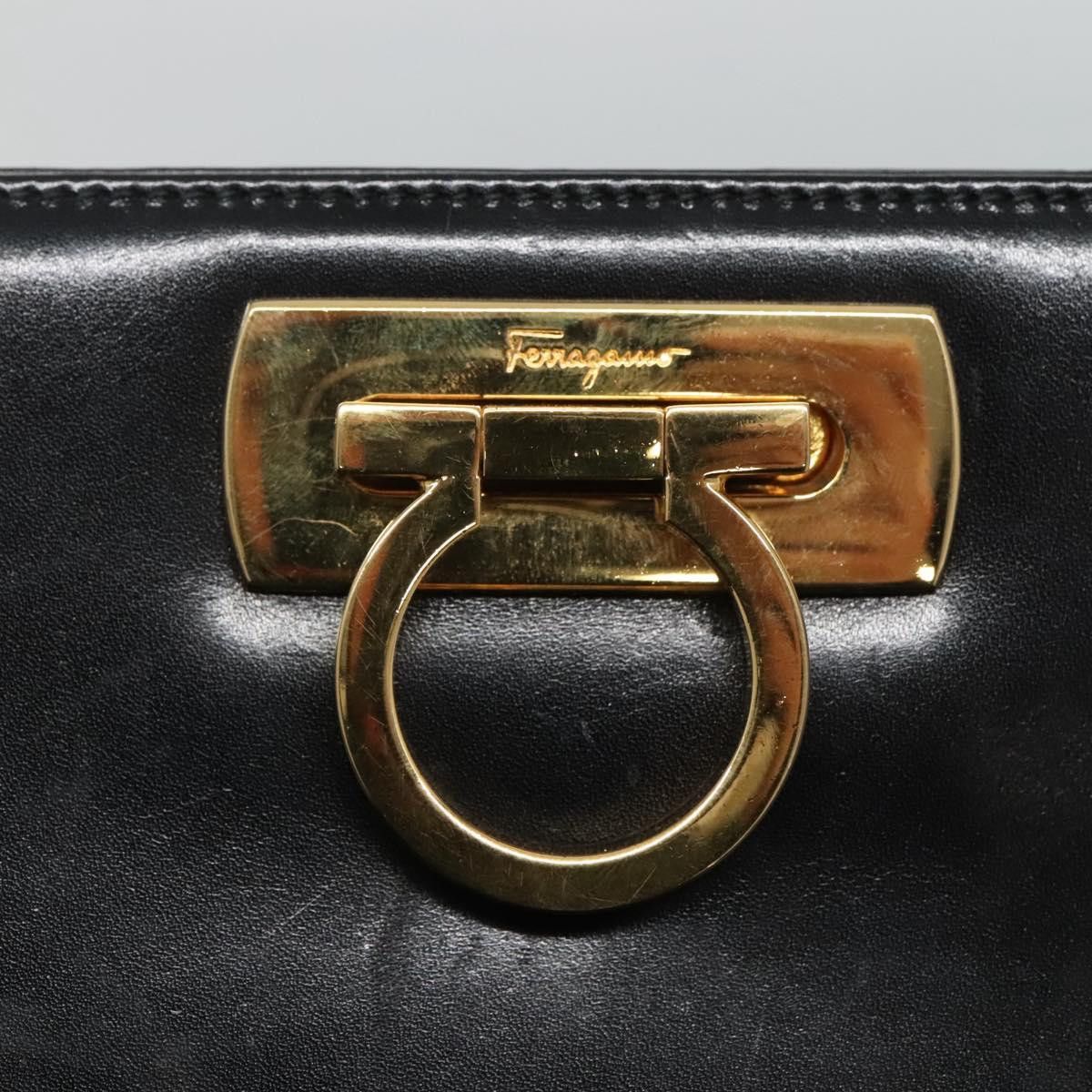 Salvatore Ferragamo Gancini Black Leather Shoulder Bag (Pre-Owned) Size ONE SIZE - 13 Thumbnail