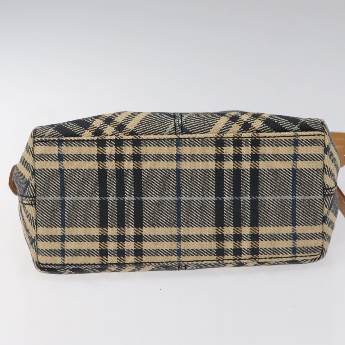Nova Check Blue Canvas Shoulder Bag (Pre-Owned)
