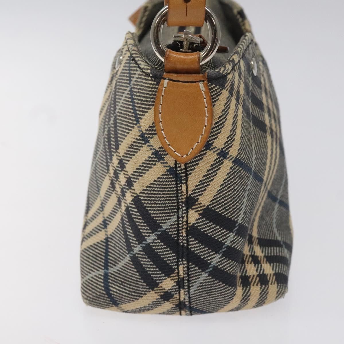 Nova Check Blue Canvas Shoulder Bag (Pre-Owned)