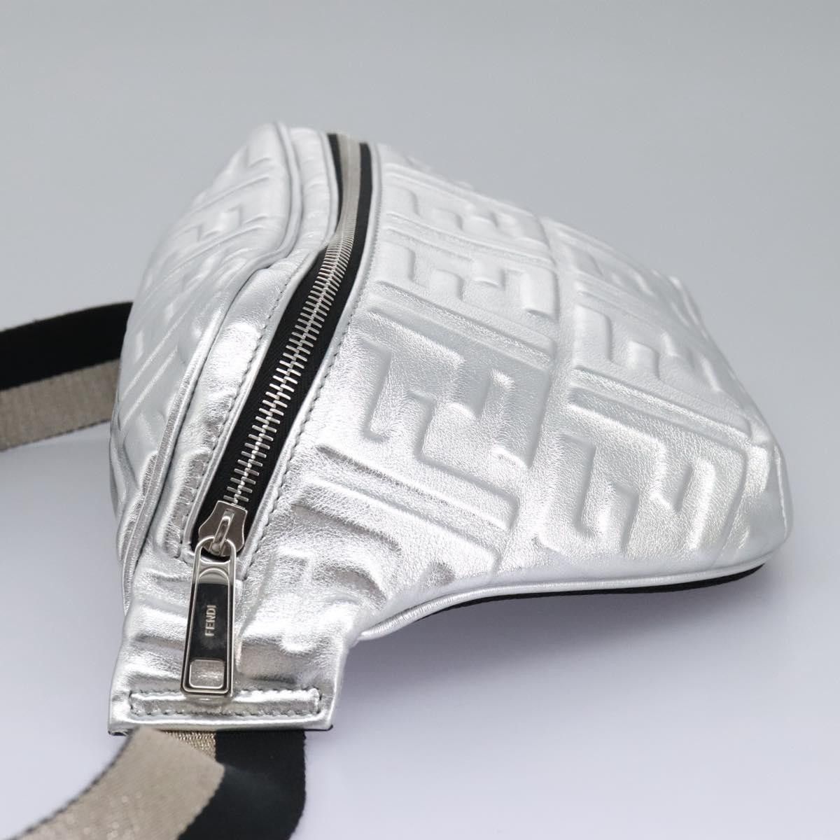 Fendi Ff Silver Leather Clutch Bag (Pre-Owned) Size ONE SIZE - 4 Thumbnail