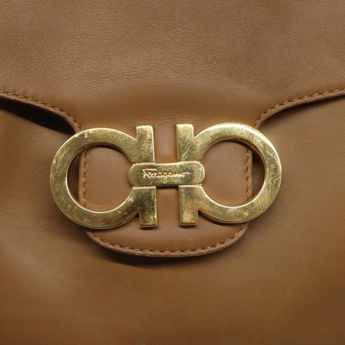 Salvatore Ferragamo Gancini Brown Leather Backpack Bag (Pre-Owned) Size ONE SIZE - 11 Thumbnail