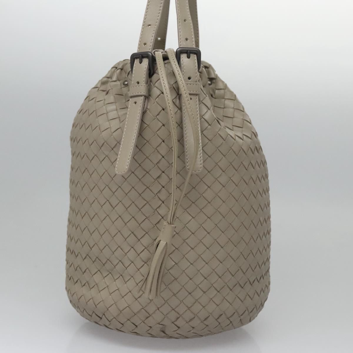 Bottega Veneta Intrecciato Grey Leather Handbag (Pre-Owned) Size ONE SIZE - 4 Thumbnail