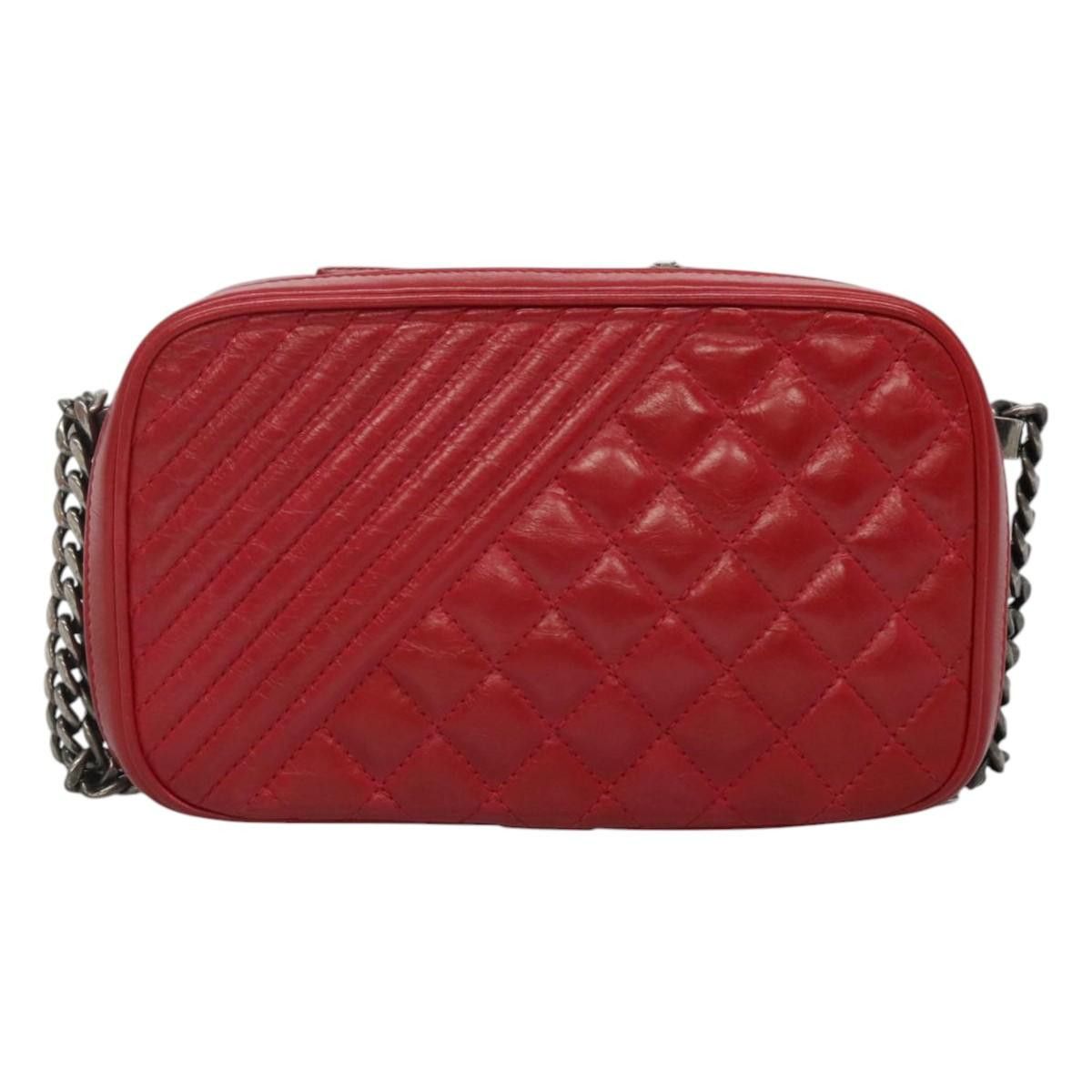 Coco Boy Red Leather Shoulder Bag (Pre-Owned)