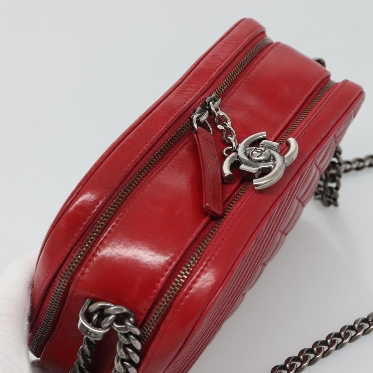 Coco Boy Red Leather Shoulder Bag (Pre-Owned)