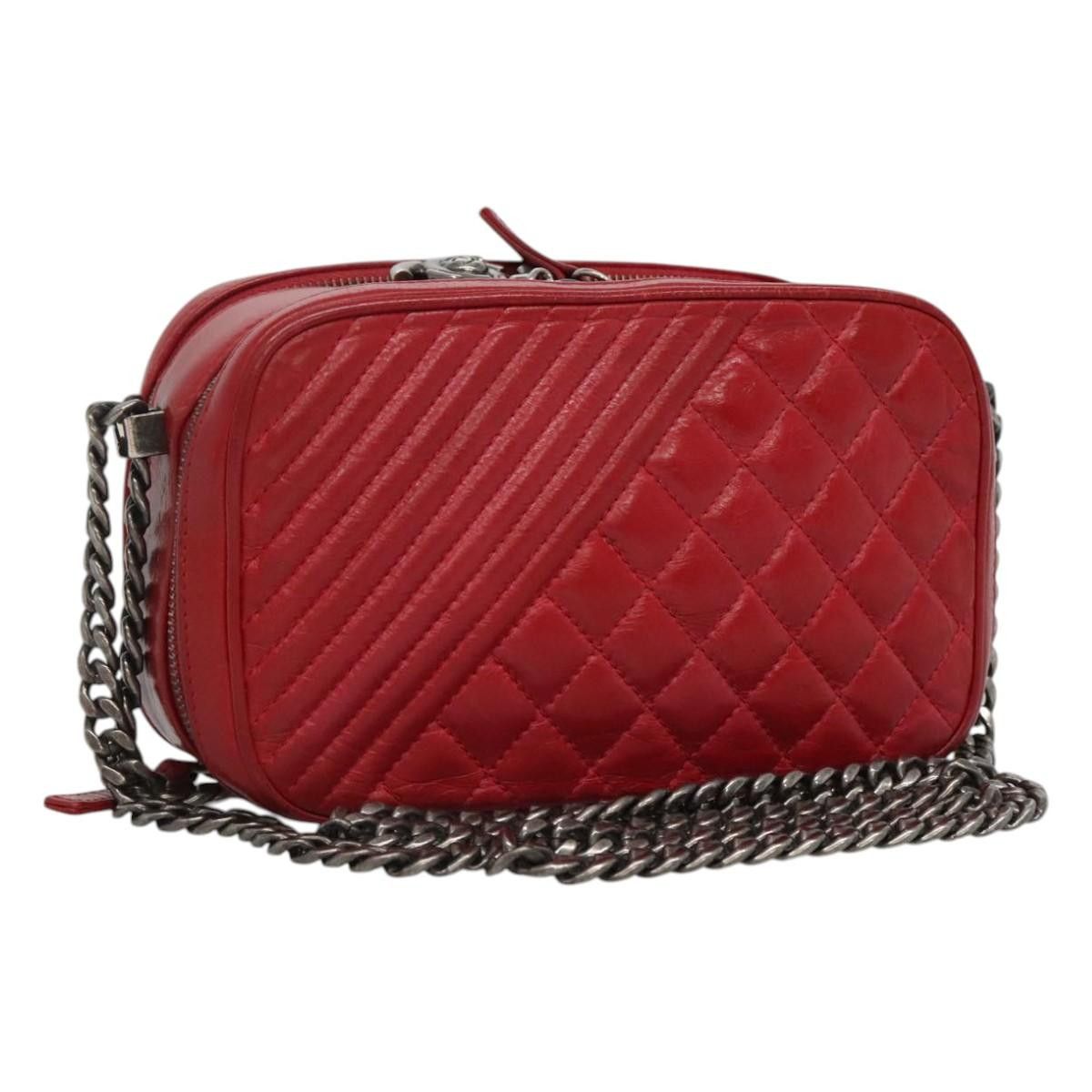 Coco Boy Red Leather Shoulder Bag (Pre-Owned)