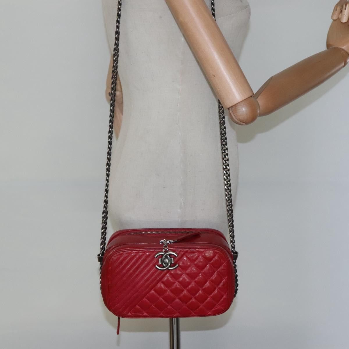Coco Boy Red Leather Shoulder Bag (Pre-Owned)