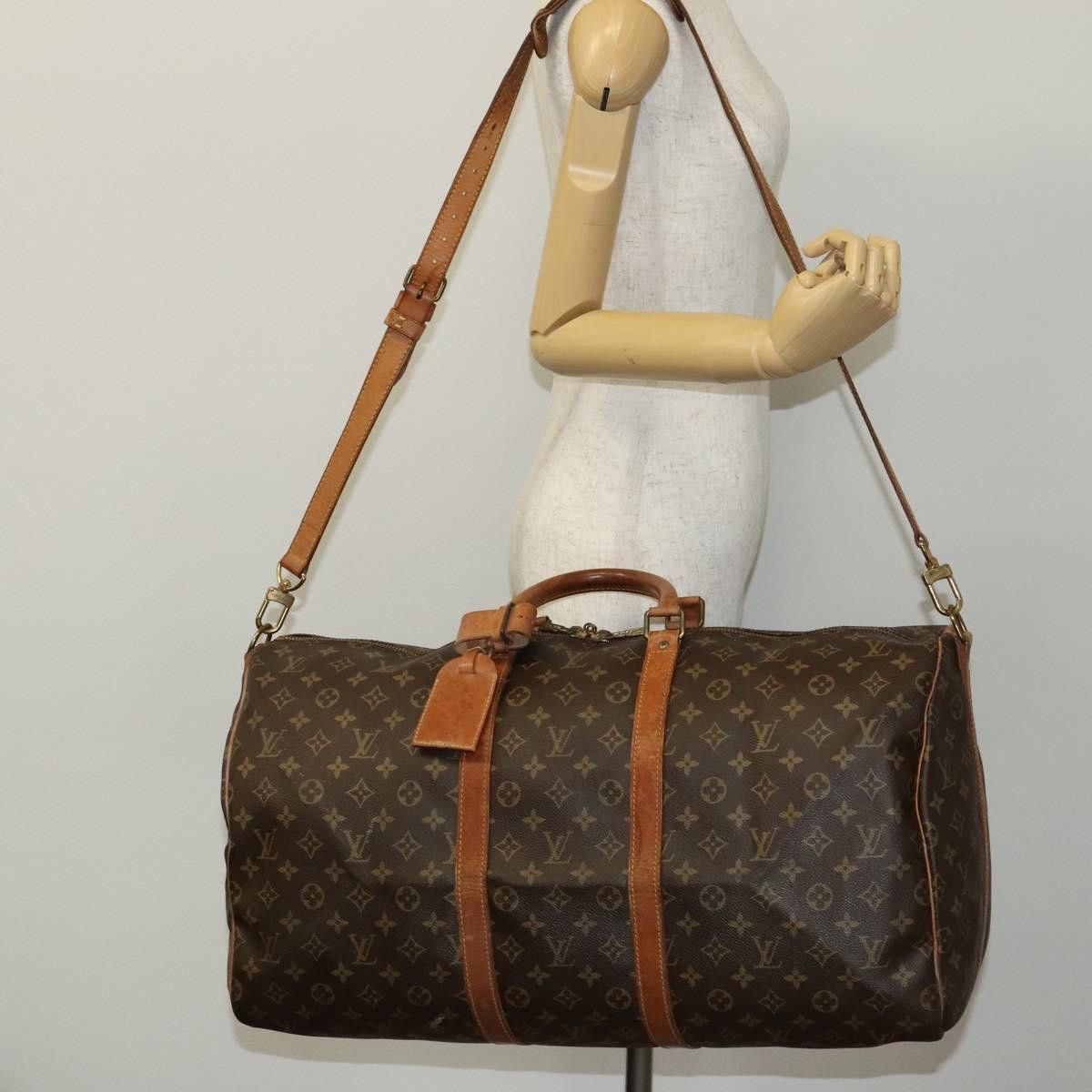 Louis Vuitton Keepall Bandouliere 55 Brown Canvas Travel Bag (Pre-Owned) Size ONE SIZE - 17 Thumbnail
