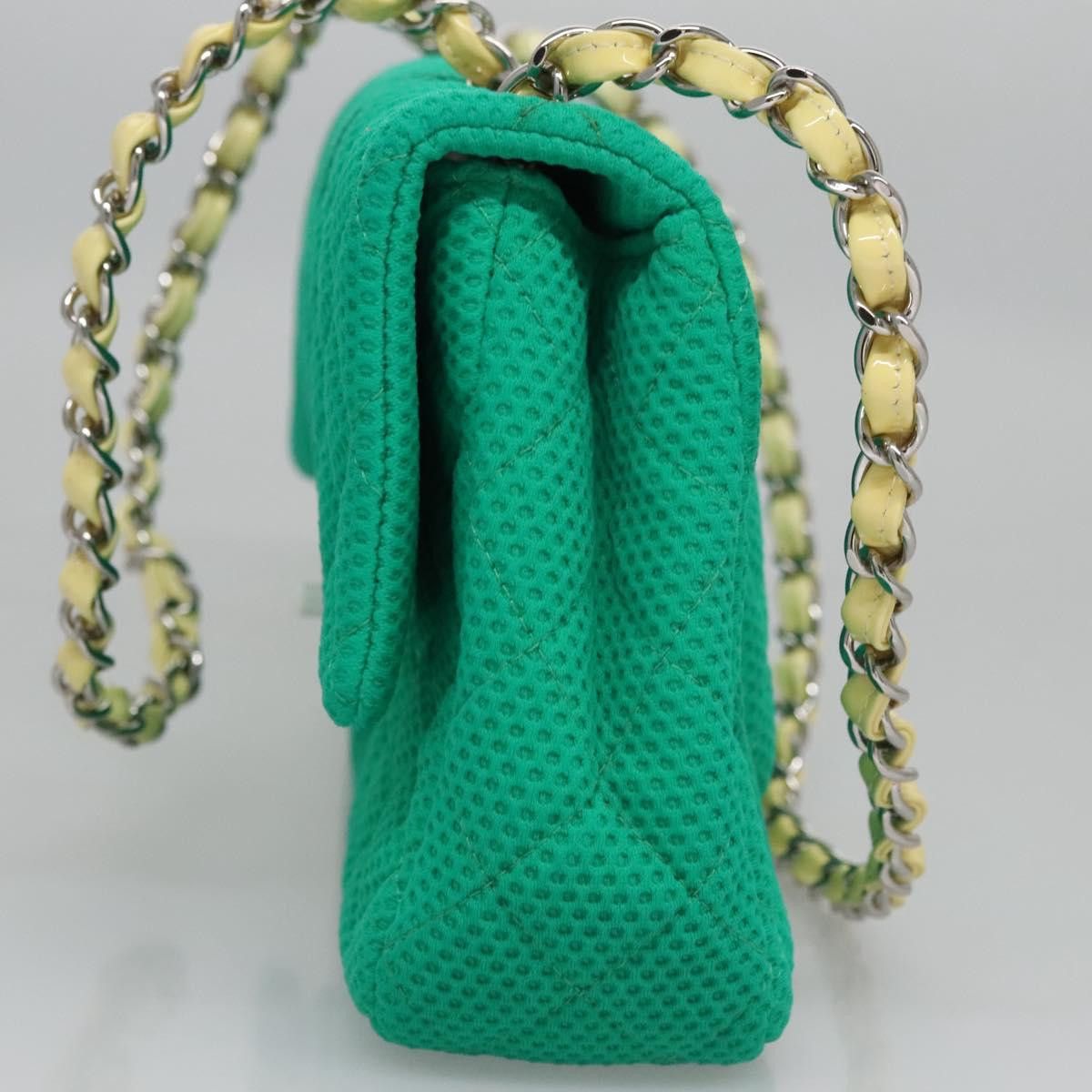 Chanel Green Cotton Shoulder Bag (Pre-Owned) Size ONE SIZE - 3 Thumbnail