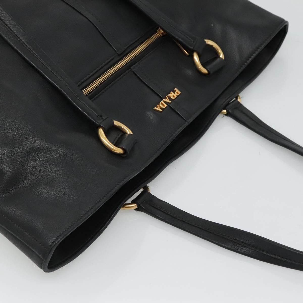 Prada Vitello Black Leather Tote Bag (Pre-Owned) Size ONE SIZE - 17 Thumbnail