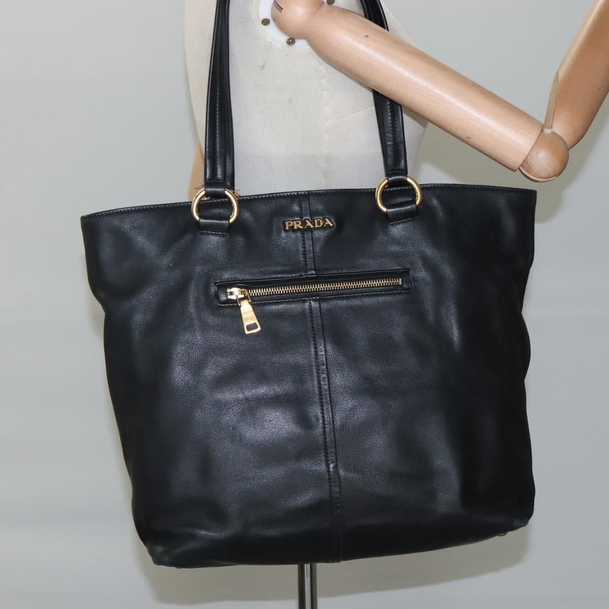 Prada Vitello Black Leather Tote Bag (Pre-Owned) Size ONE SIZE - 15 Thumbnail
