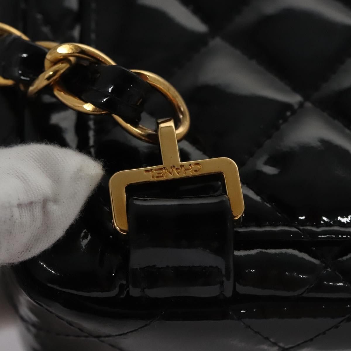 Chanel Timeless/Classique Black Patent Leather Backpack Bag Size ONE SIZE - 13 Thumbnail