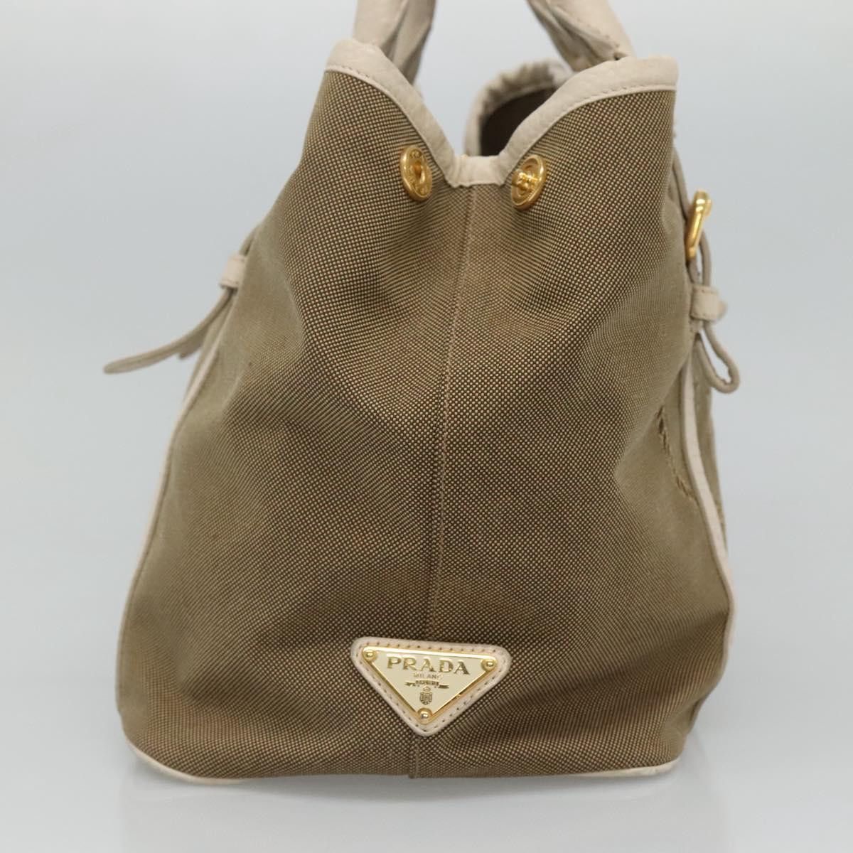 Prada Canapa Beige Canvas Handbag (Pre-Owned) Size ONE SIZE - 3 Thumbnail