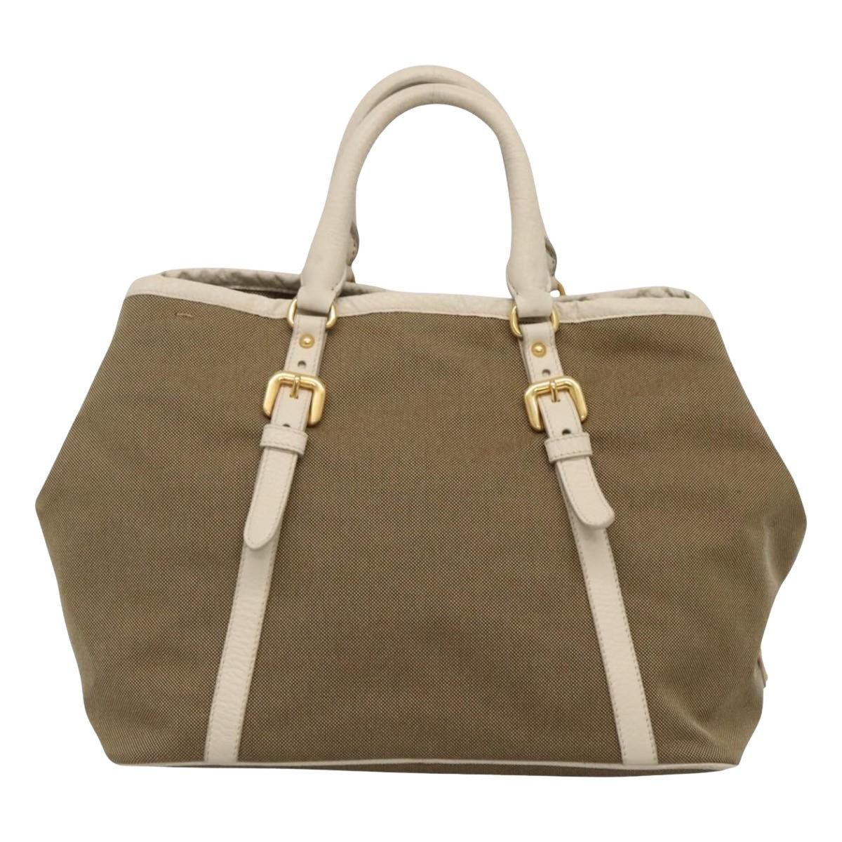 Prada Canapa Beige Canvas Handbag (Pre-Owned) Size ONE SIZE - 2 Thumbnail