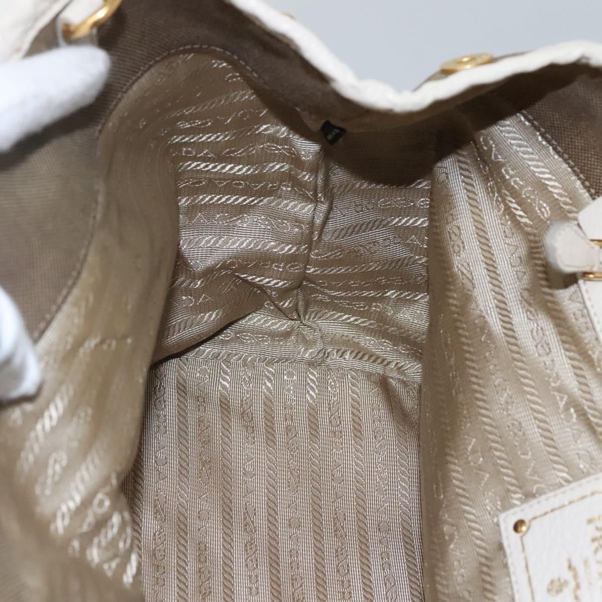 Prada Canapa Beige Canvas Handbag (Pre-Owned) Size ONE SIZE - 12 Thumbnail