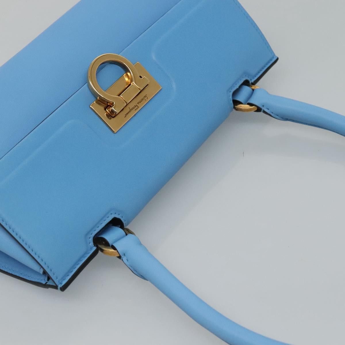Salvatore Ferragamo Gancini Blue Leather Shoulder Bag (Pre-Owned) Size ONE SIZE - 5 Thumbnail