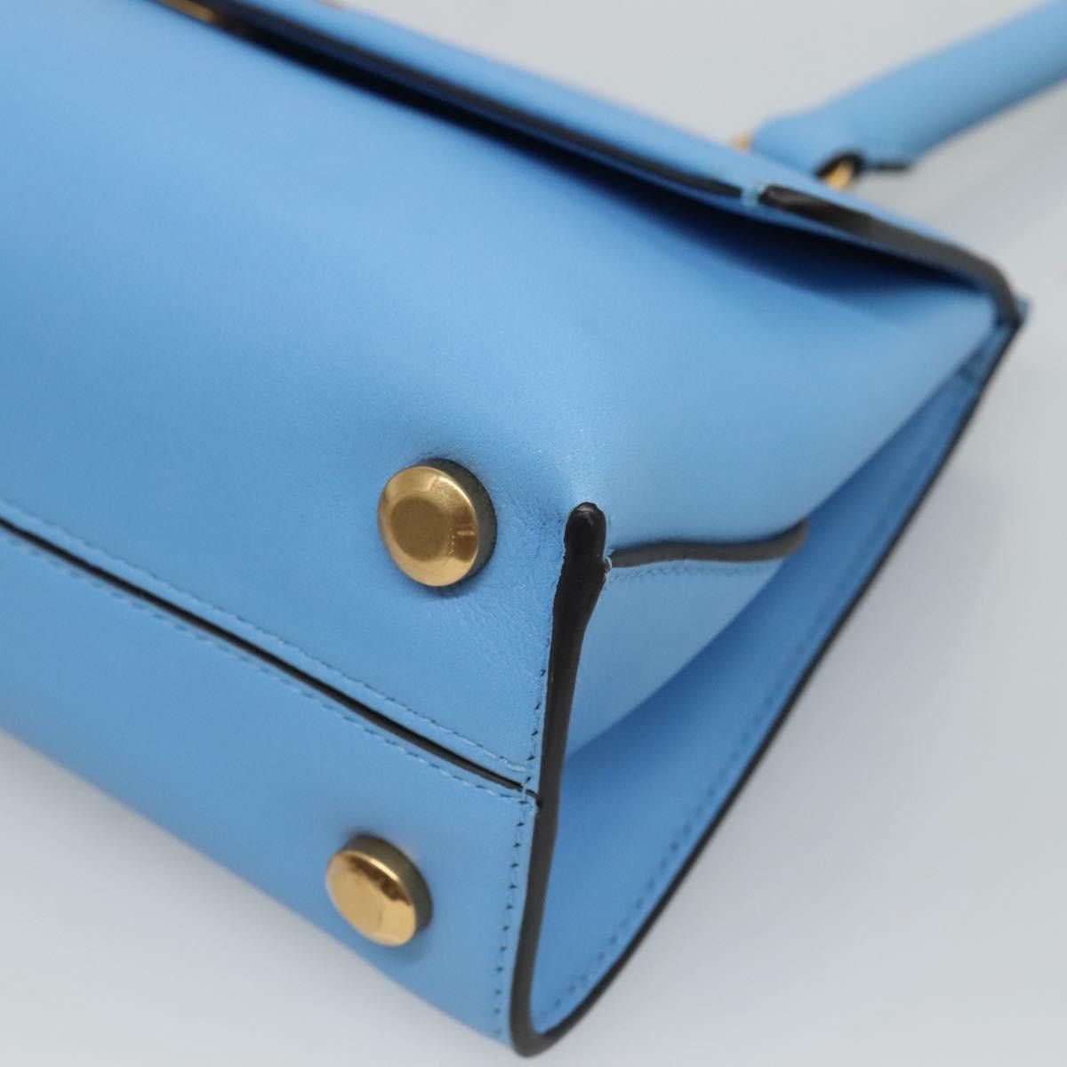 Salvatore Ferragamo Gancini Blue Leather Shoulder Bag (Pre-Owned) Size ONE SIZE - 9 Thumbnail