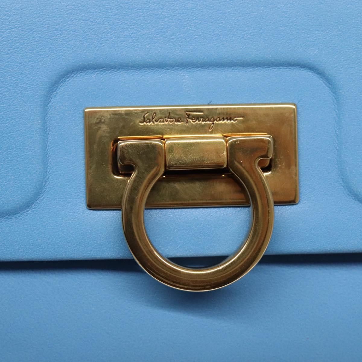 Salvatore Ferragamo Gancini Blue Leather Shoulder Bag (Pre-Owned) Size ONE SIZE - 13 Thumbnail