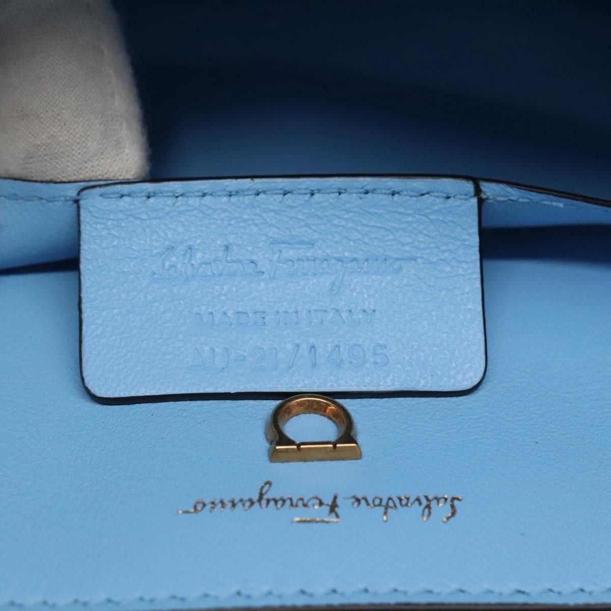 Salvatore Ferragamo Gancini Blue Leather Shoulder Bag (Pre-Owned) Size ONE SIZE - 20 Thumbnail