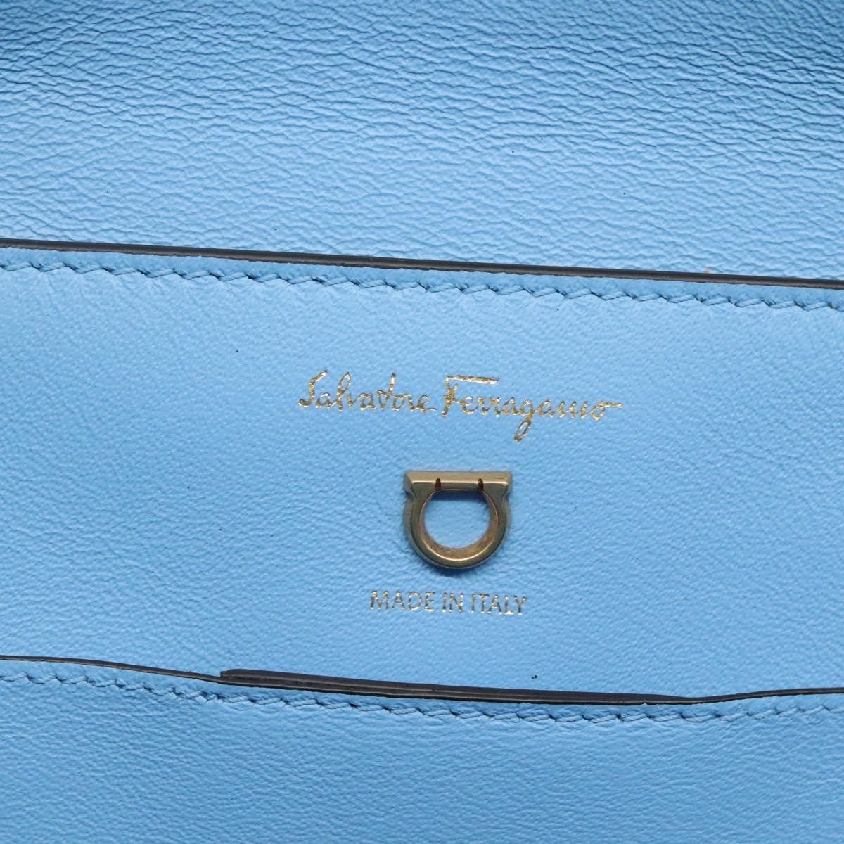 Salvatore Ferragamo Gancini Blue Leather Shoulder Bag (Pre-Owned) Size ONE SIZE - 14 Thumbnail