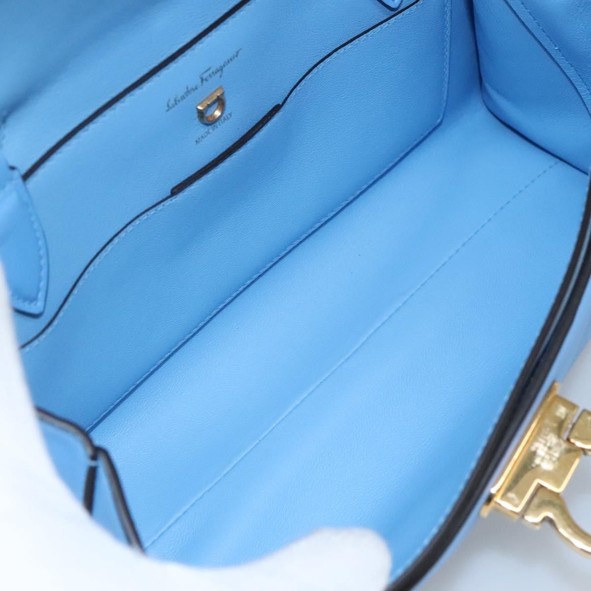 Salvatore Ferragamo Gancini Blue Leather Shoulder Bag (Pre-Owned) Size ONE SIZE - 15 Thumbnail
