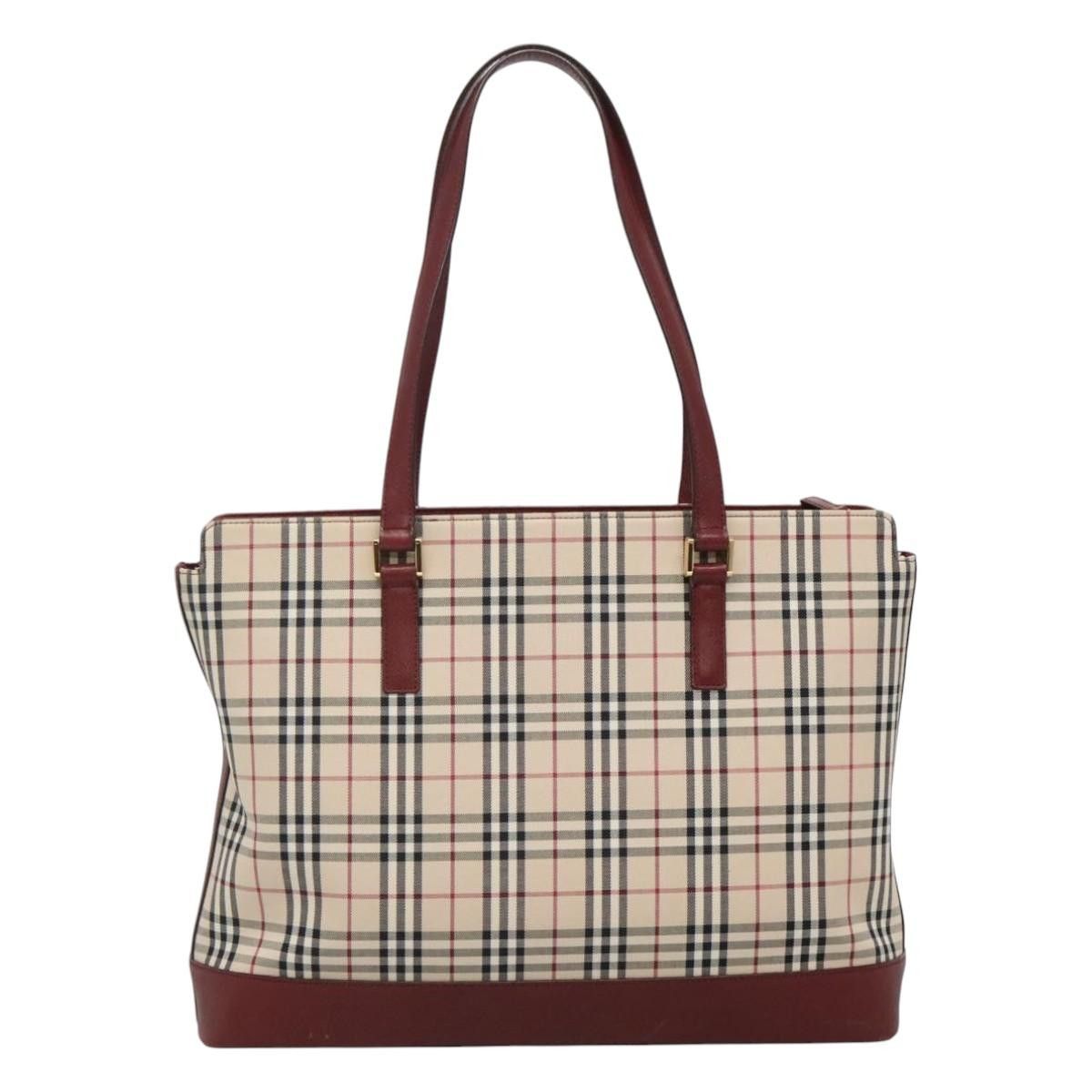 Burberry Nova Check Beige Canvas Shoulder Bag (Pre-Owned) Size ONE SIZE - 2 Thumbnail