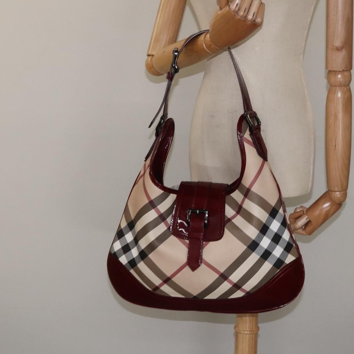 Burberry Nova Check Beige Canvas Shoulder Bag (Pre-Owned) Size ONE SIZE - 15 Thumbnail