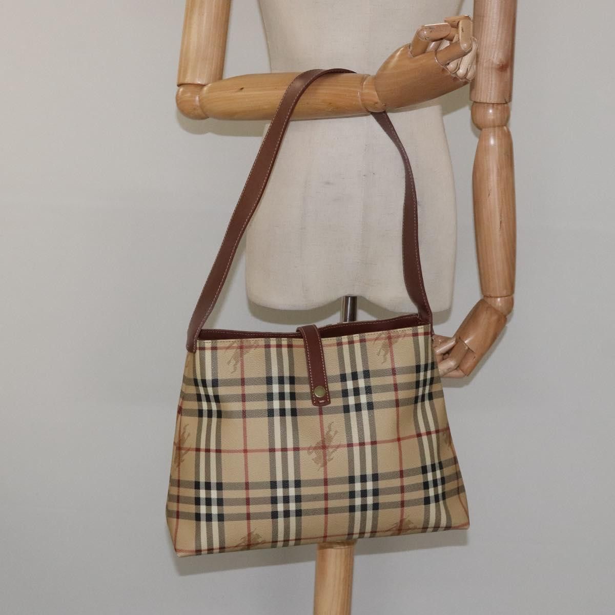 Burberry Nova Check Beige Canvas Shoulder Bag (Pre-Owned) Size ONE SIZE - 20 Thumbnail