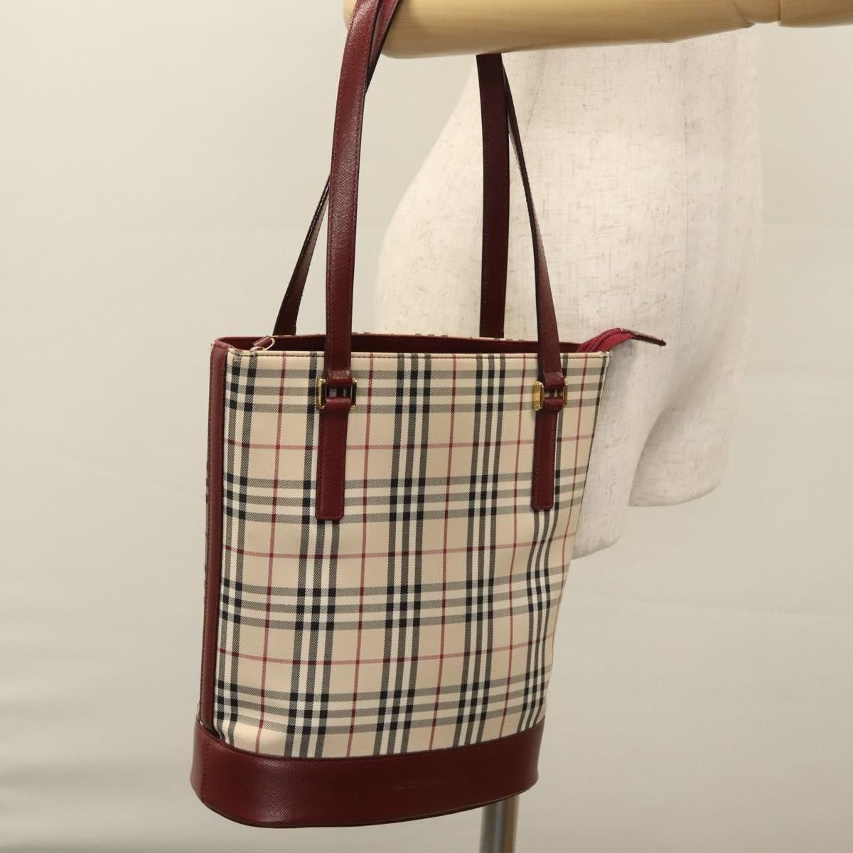 Burberry Nova Check Beige Canvas Tote Bag (Pre-Owned) Size ONE SIZE - 17 Thumbnail
