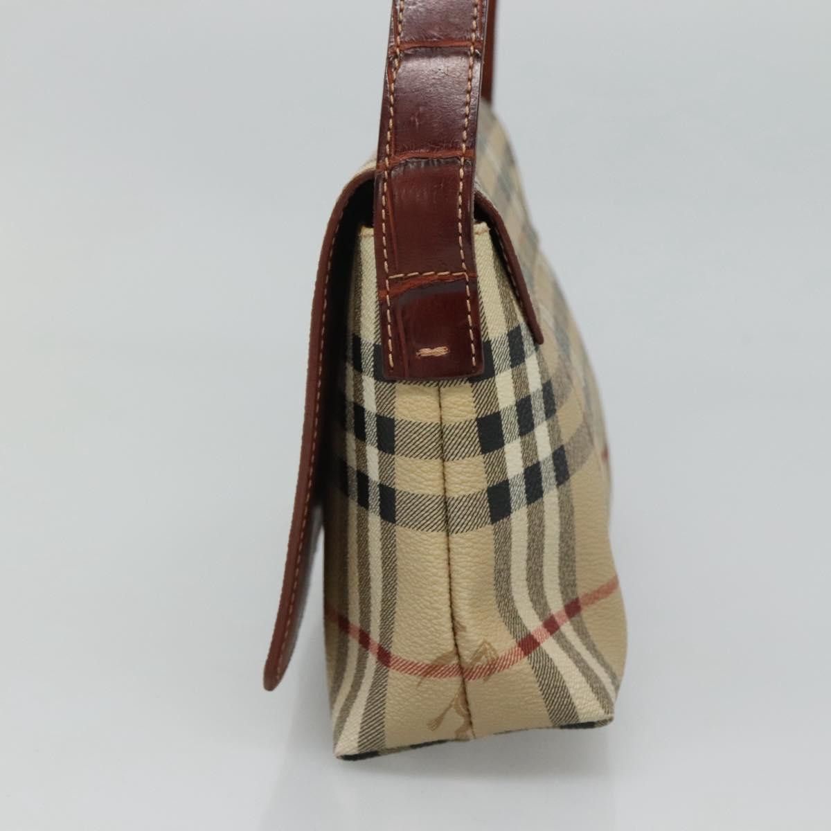 Burberry Nova Check Beige Canvas Shoulder Bag (Pre-Owned) Size ONE SIZE - 4 Thumbnail