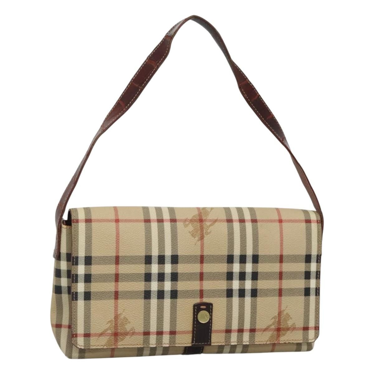 Burberry Nova Check Beige Canvas Shoulder Bag (Pre-Owned) Size ONE SIZE - 16 Thumbnail