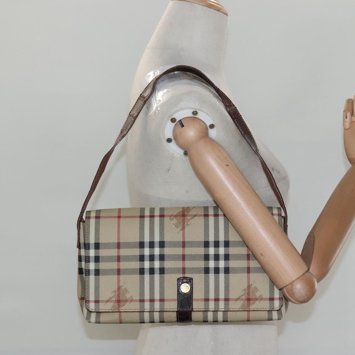 Burberry Nova Check Beige Canvas Shoulder Bag (Pre-Owned) Size ONE SIZE - 13 Thumbnail