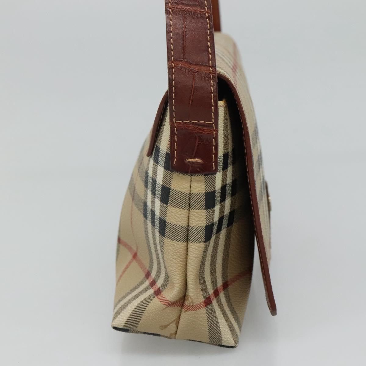 Burberry Nova Check Beige Canvas Shoulder Bag (Pre-Owned) Size ONE SIZE - 3 Thumbnail