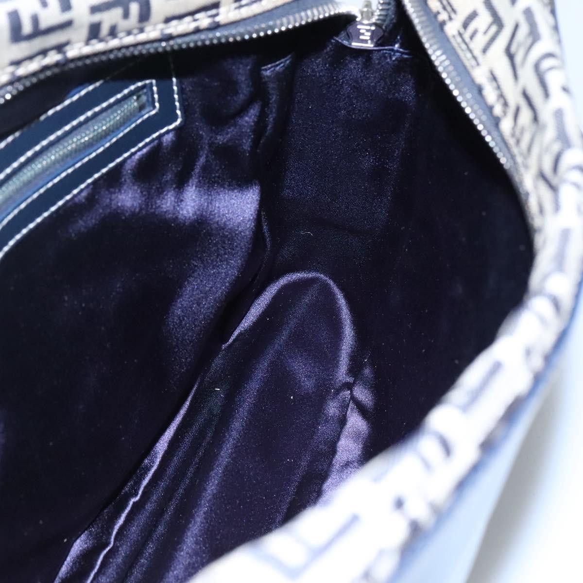 Fendi Zucchino Navy Canvas Shoulder Bag (Pre-Owned) Size ONE SIZE - 16 Thumbnail
