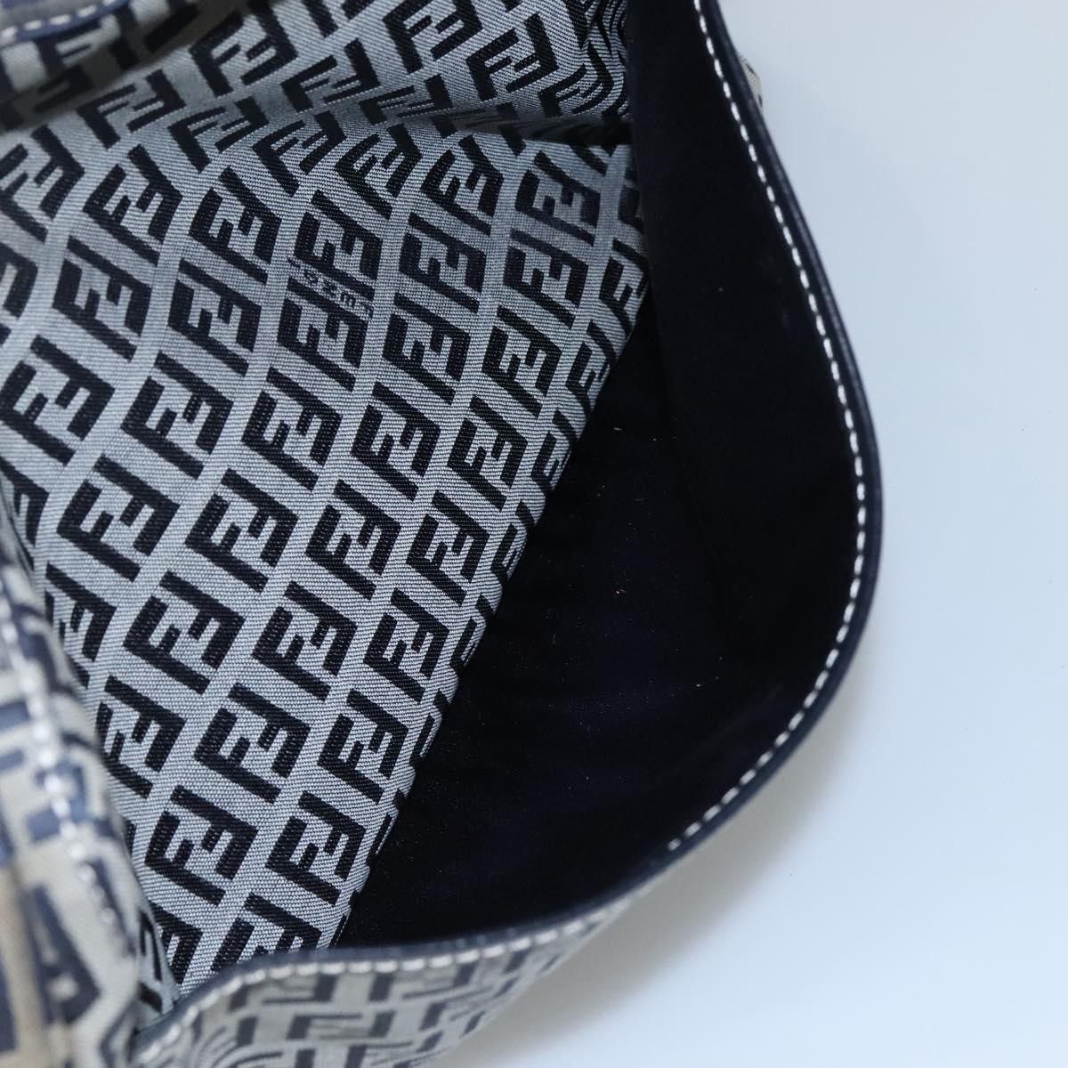 Fendi Zucchino Navy Canvas Shoulder Bag (Pre-Owned) Size ONE SIZE - 20 Thumbnail