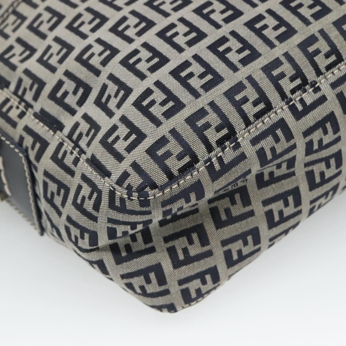 Fendi Zucchino Navy Canvas Shoulder Bag (Pre-Owned) Size ONE SIZE - 12 Thumbnail