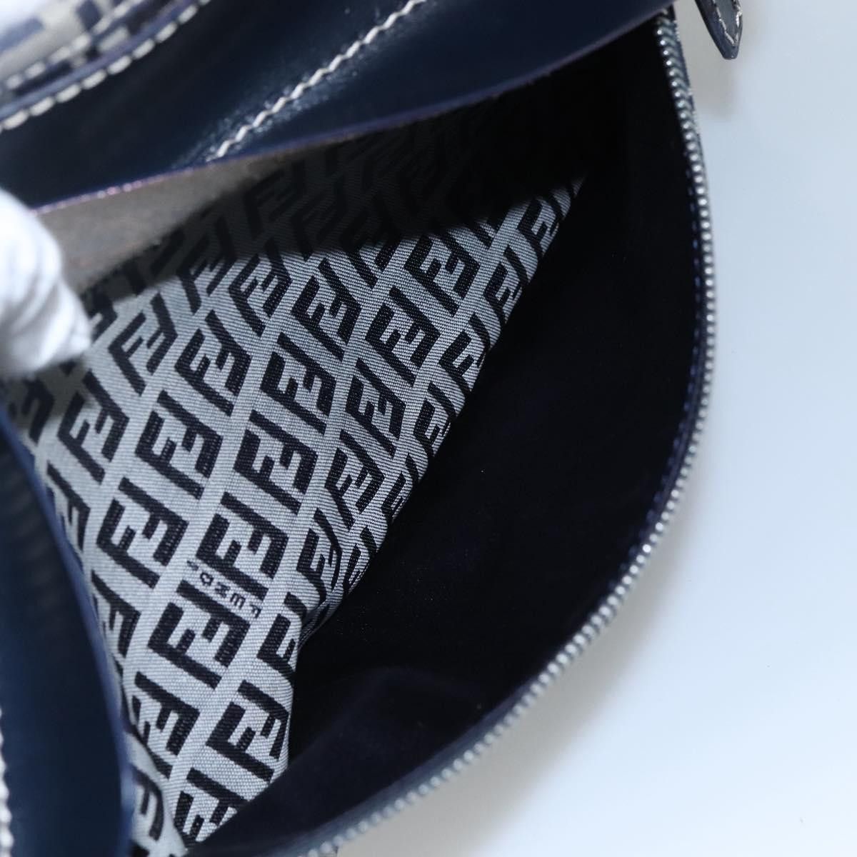 Fendi Zucchino Navy Canvas Shoulder Bag (Pre-Owned) Size ONE SIZE - 19 Thumbnail