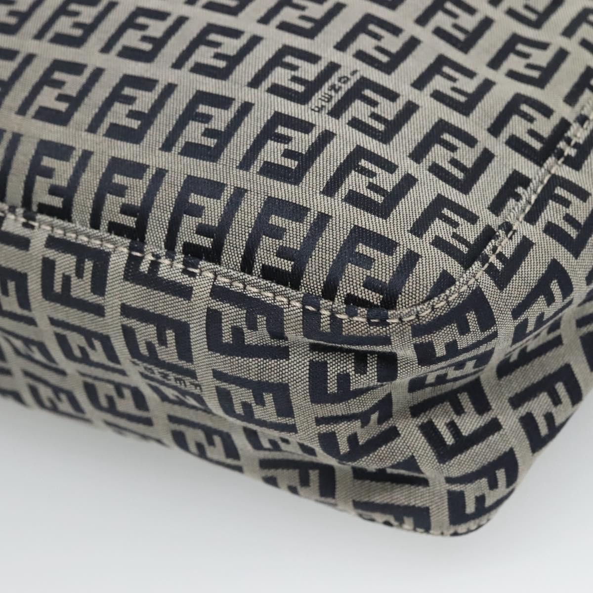 Fendi Zucchino Navy Canvas Shoulder Bag (Pre-Owned) Size ONE SIZE - 11 Thumbnail