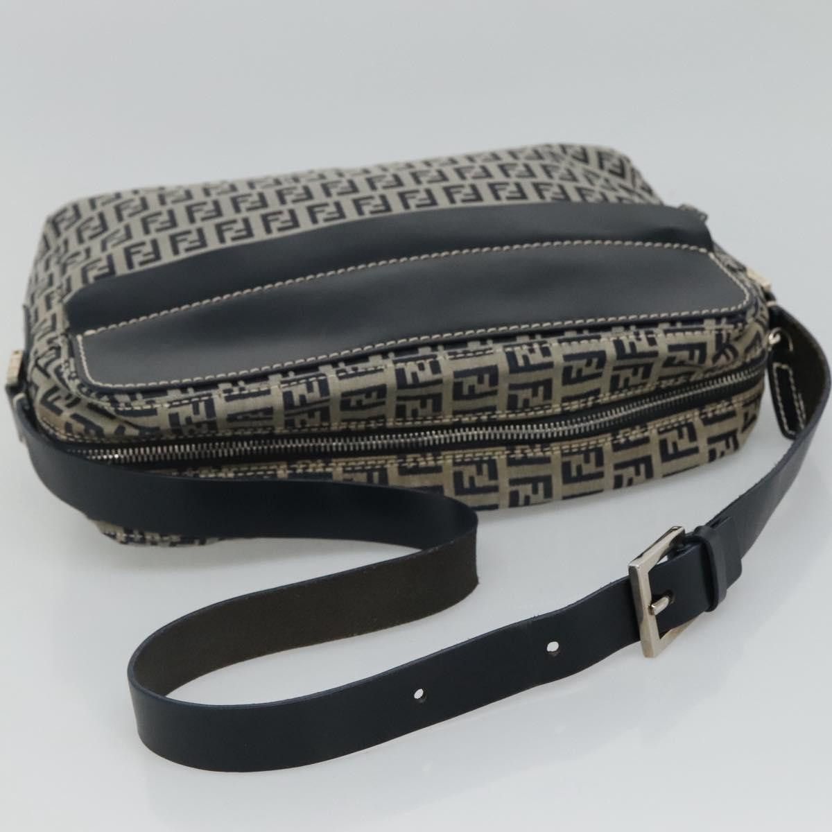 Fendi Zucchino Navy Canvas Shoulder Bag (Pre-Owned) Size ONE SIZE - 6 Thumbnail