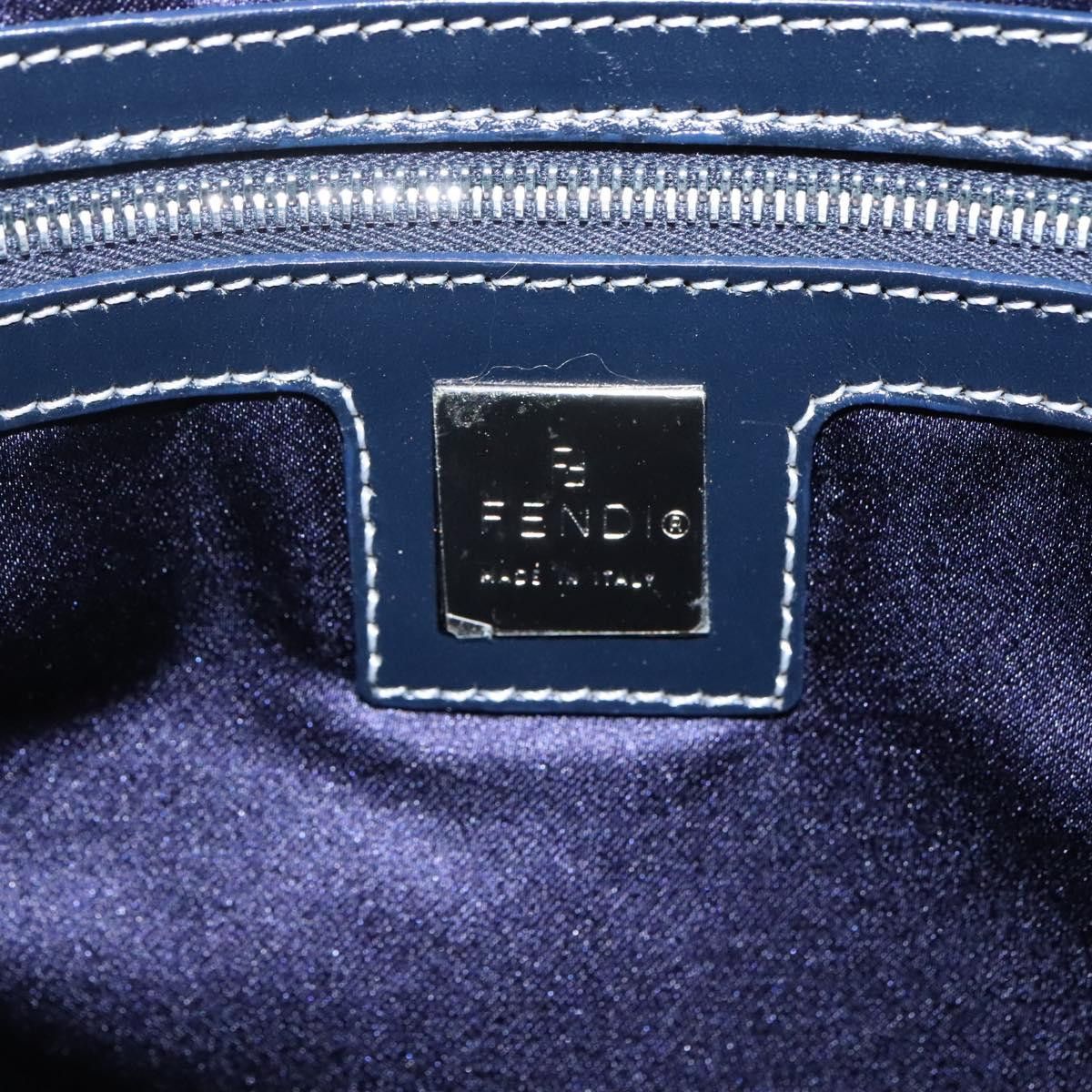 Fendi Zucchino Navy Canvas Shoulder Bag (Pre-Owned) Size ONE SIZE - 14 Thumbnail