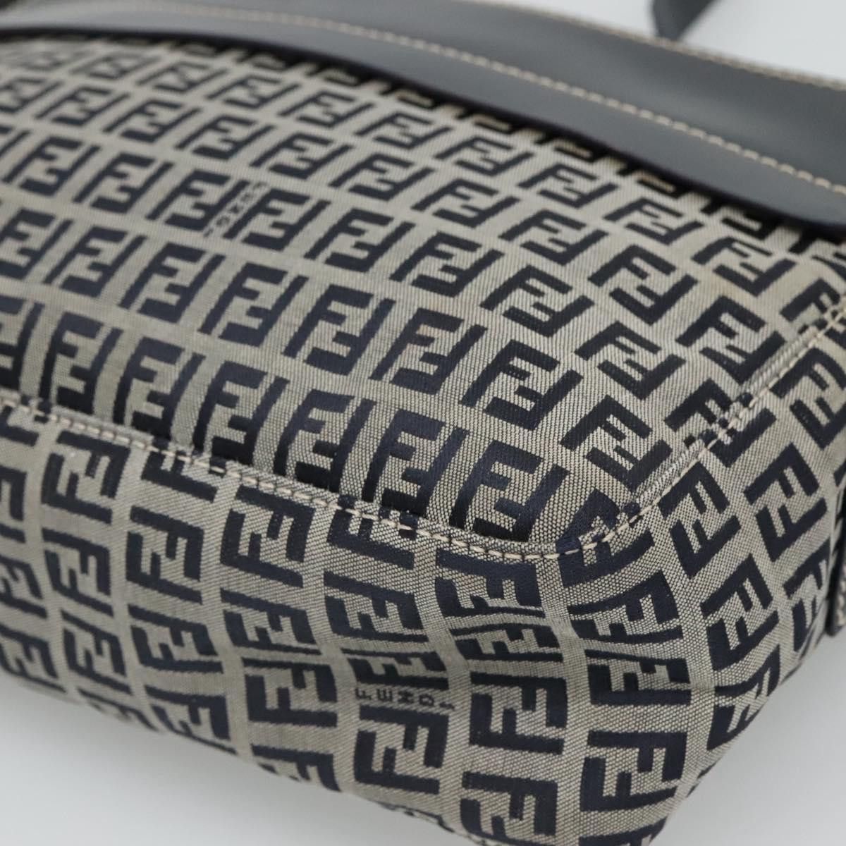 Fendi Zucchino Navy Canvas Shoulder Bag (Pre-Owned) Size ONE SIZE - 9 Thumbnail