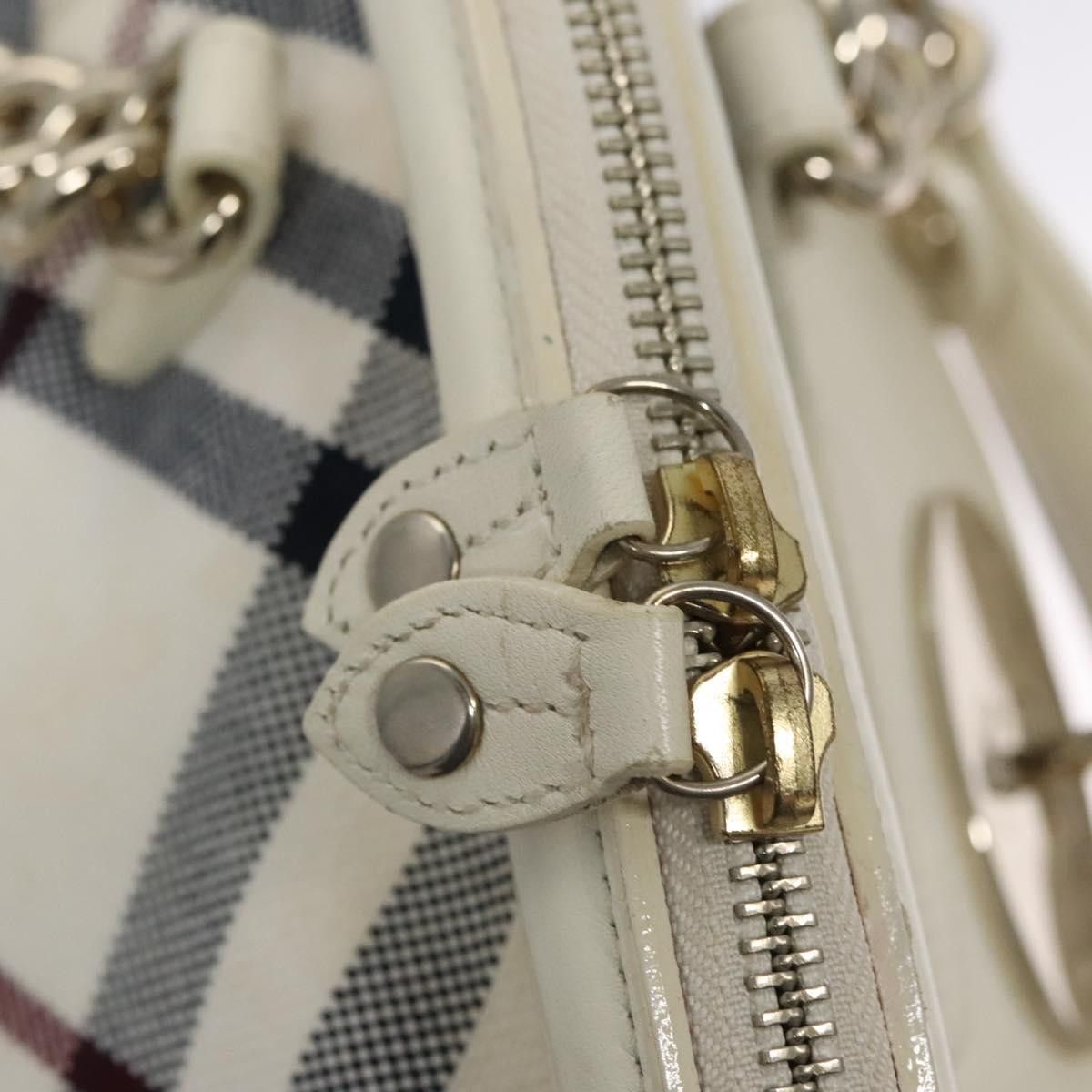 Burberry Nova Check White Canvas Handbag (Pre-Owned) Size ONE SIZE - 12 Thumbnail