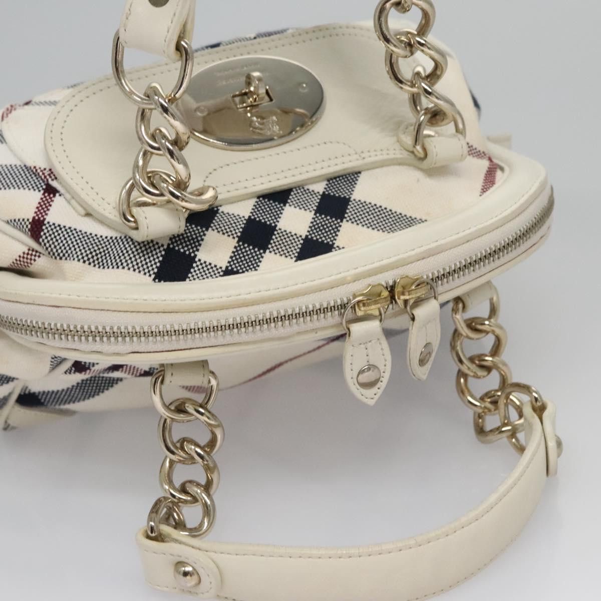 Burberry Nova Check White Canvas Handbag (Pre-Owned) Size ONE SIZE - 5 Thumbnail