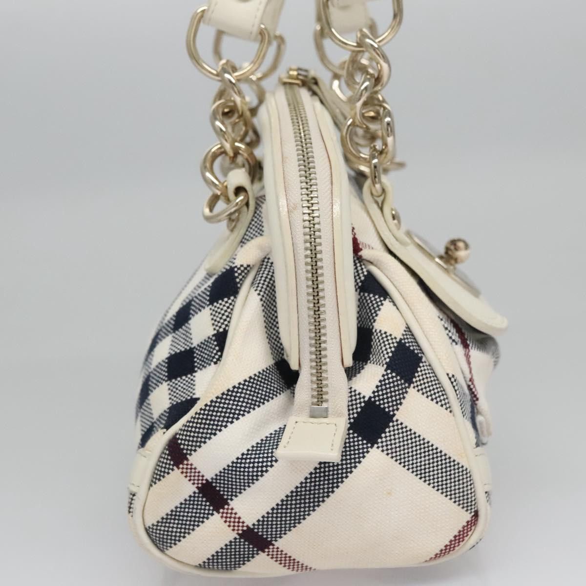 Burberry Nova Check White Canvas Handbag (Pre-Owned) Size ONE SIZE - 4 Thumbnail