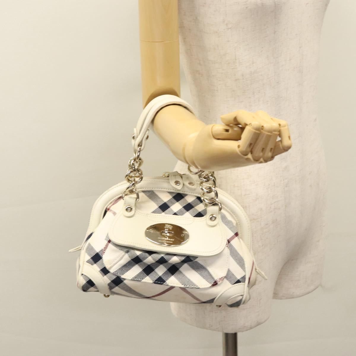 Burberry Nova Check White Canvas Handbag (Pre-Owned) Size ONE SIZE - 16 Thumbnail