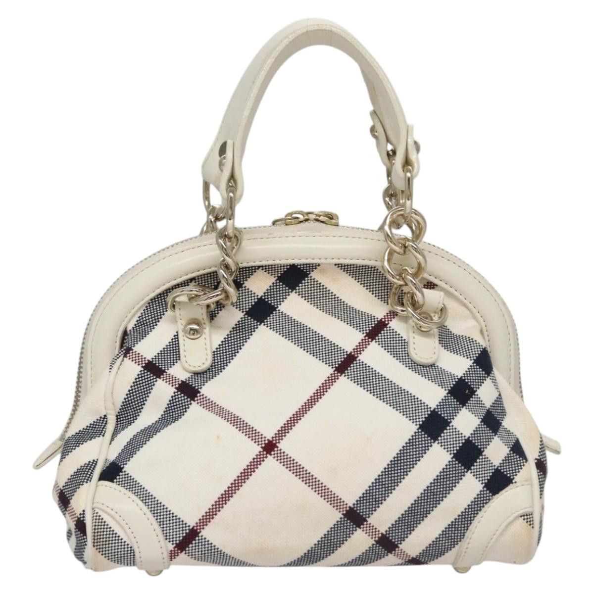 Burberry Nova Check White Canvas Handbag (Pre-Owned) Size ONE SIZE - 2 Thumbnail
