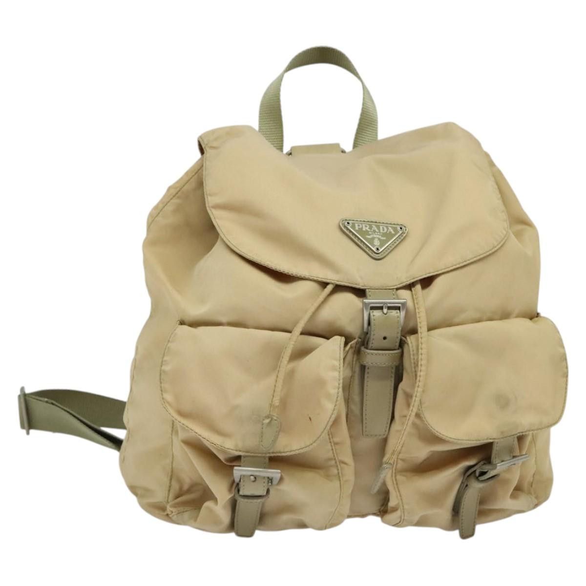 Prada Tessuto Beige Synthetic Backpack Bag (Pre-Owned) Size ONE SIZE - 15 Thumbnail