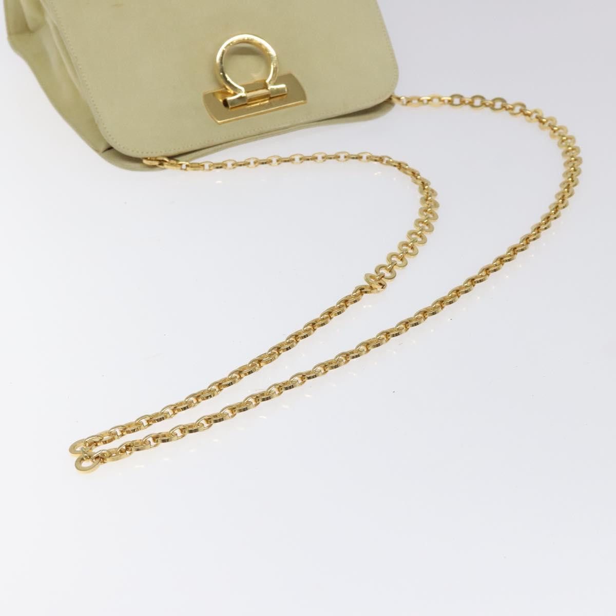 Salvatore Ferragamo Gancini Beige Suede Shoulder Bag (Pre-Owned) Size ONE SIZE - 6 Thumbnail