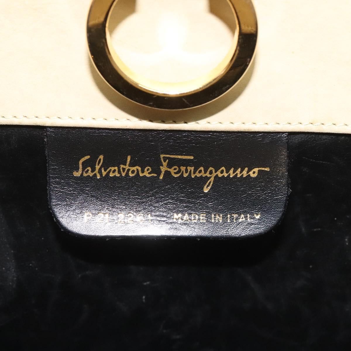 Salvatore Ferragamo Gancini Beige Suede Shoulder Bag (Pre-Owned) Size ONE SIZE - 14 Thumbnail