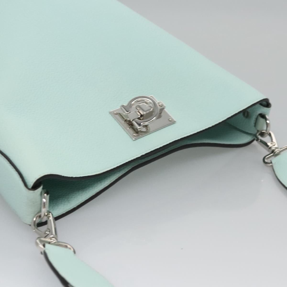 Salvatore Ferragamo Gancini Green Leather Shoulder Bag (Pre-Owned) Size ONE SIZE - 6 Thumbnail