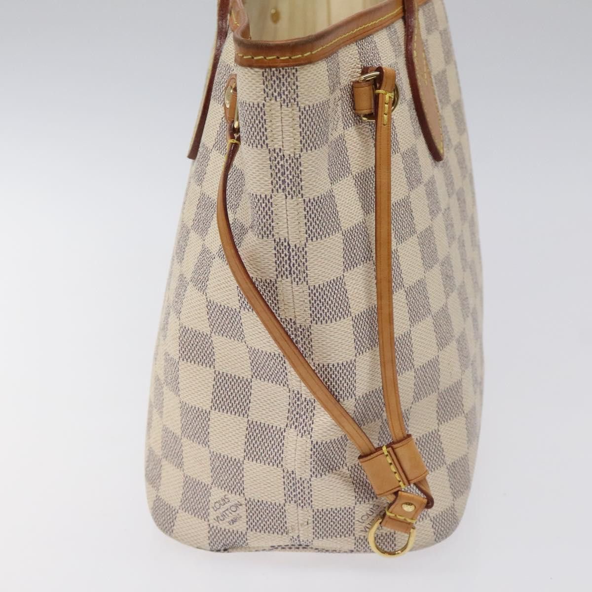 Louis Vuitton Neverfull Pm White Canvas Tote Bag (Pre-Owned) Size ONE SIZE - 3 Thumbnail